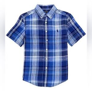 Polo by Ralph Lauren Striped Linen Short-Sleeve Shirt Size XL 18/20